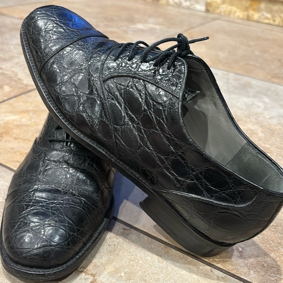 Lorenzo Banfi Man’s Italian Shoe Crocodile Dressing size 8 - Picture 1 of 16